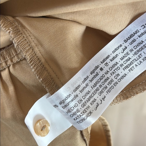 Zara Tan Puff Sleeved Button Down Collared Poplin Mini Dress 0140 - Picture 8 of 8